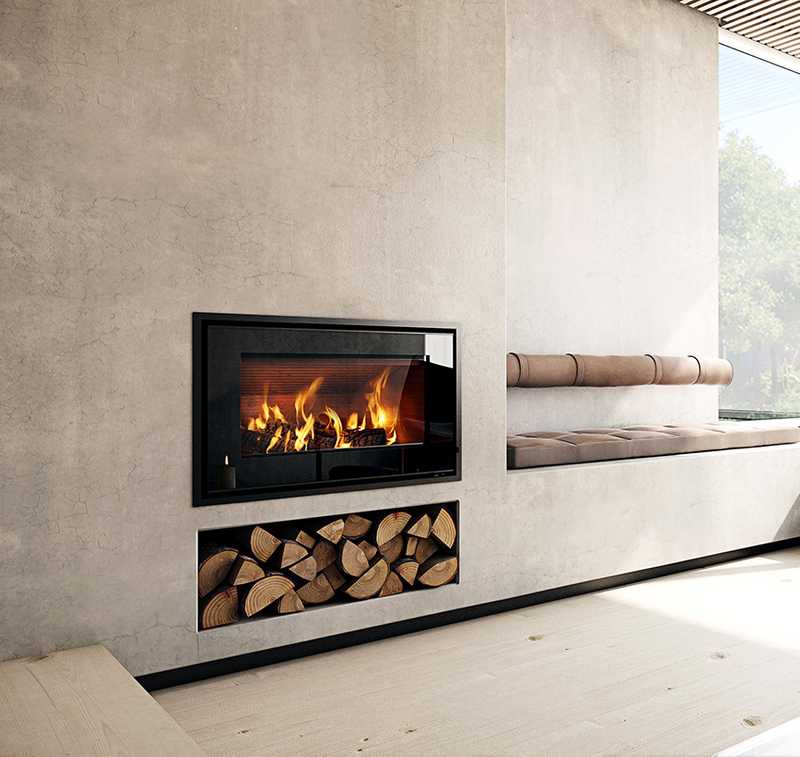 RAIS 700 Insert Fireplace with underneath log store